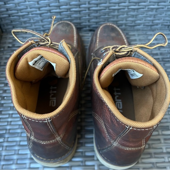 Carhartt Men's Brown Leather  Steel Toe Safety Work Boots Size 12 M Distressed - Picture 5 of 17